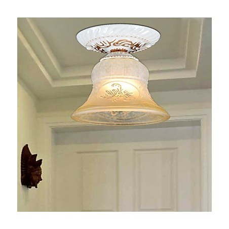 Weiße Unterputzleuchte Muster Glasschirm Handvergoldet Europäischen Retro Klassisch Weiße Unterputzleuchte Muster Glasschirm Handvergoldet Europäischen Retro Klassisch