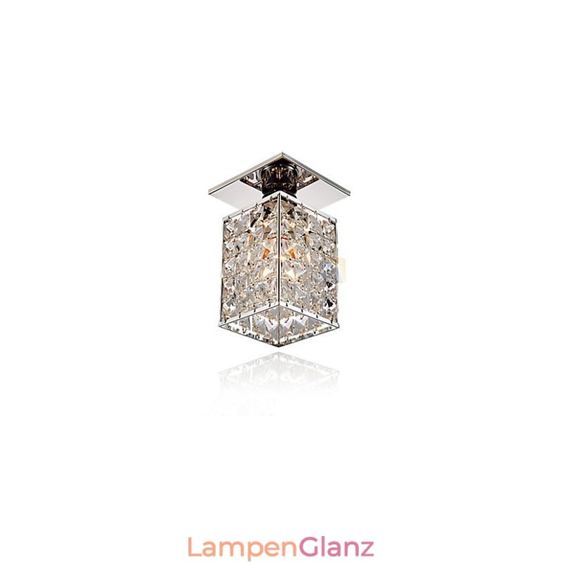 Moderne zeitgenössische Kristall galvanisierte Metall Flush Mount