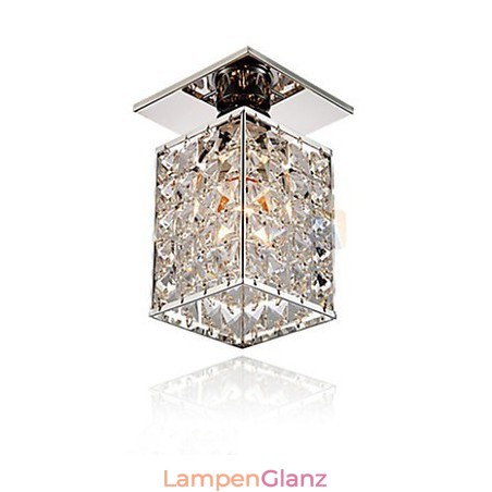 Moderne zeitgenössische Kristall galvanisierte Metall Flush Mount