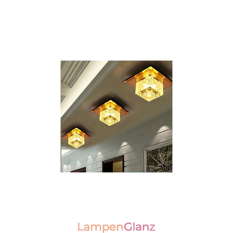 Mini Kristall Deckenleuchte Spotlight 3W Kreative Lampe Leuchtstoffröhre Bunte Farbe Quadratische Kuppelleuchte