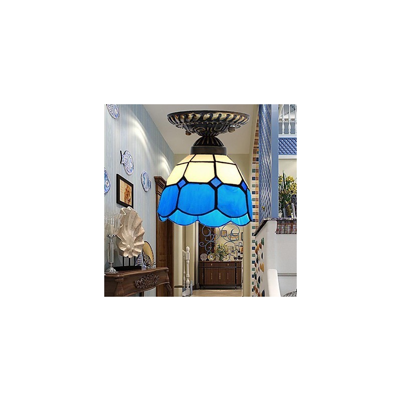 17 * Europäischen Ländlichen Kreativen Kunst Glasmalerei Absorbieren Kuppel Lampe Licht