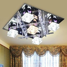 Moderne zeitgenössische Kristallglas-Unterputzleuchte