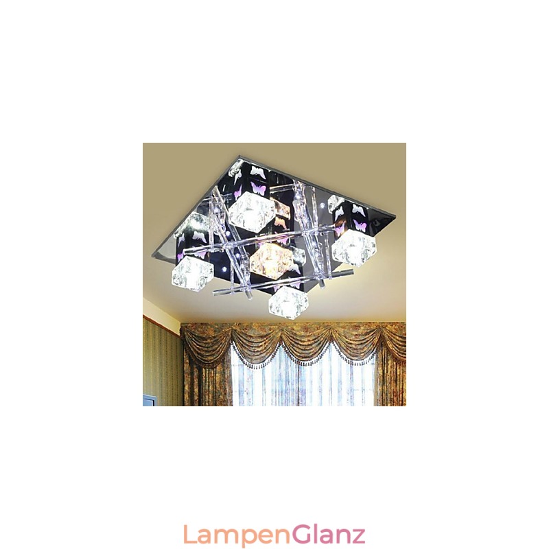 Moderne zeitgenössische Kristallglas-Unterputzleuchte