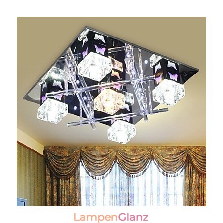 Moderne zeitgenössische Kristallglas-Unterputzleuchte