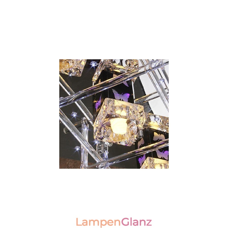 Moderne zeitgenössische Kristallglas-Unterputzleuchte