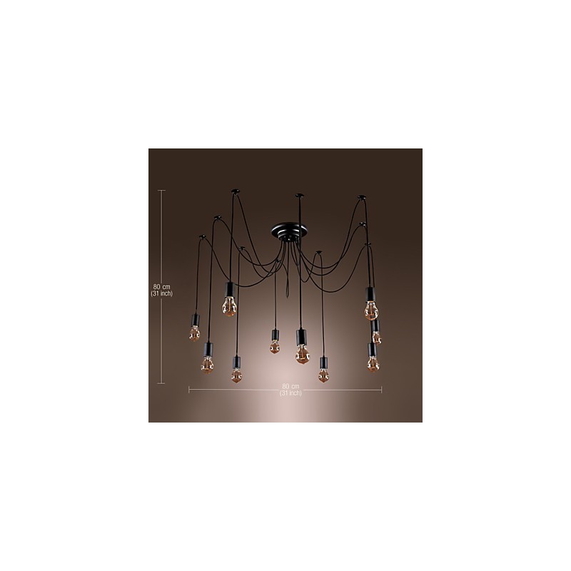 Kronleuchter Vintage Design Glühbirnen inklusive Wohnzimmer 10 Lichter Pendelleuchte
