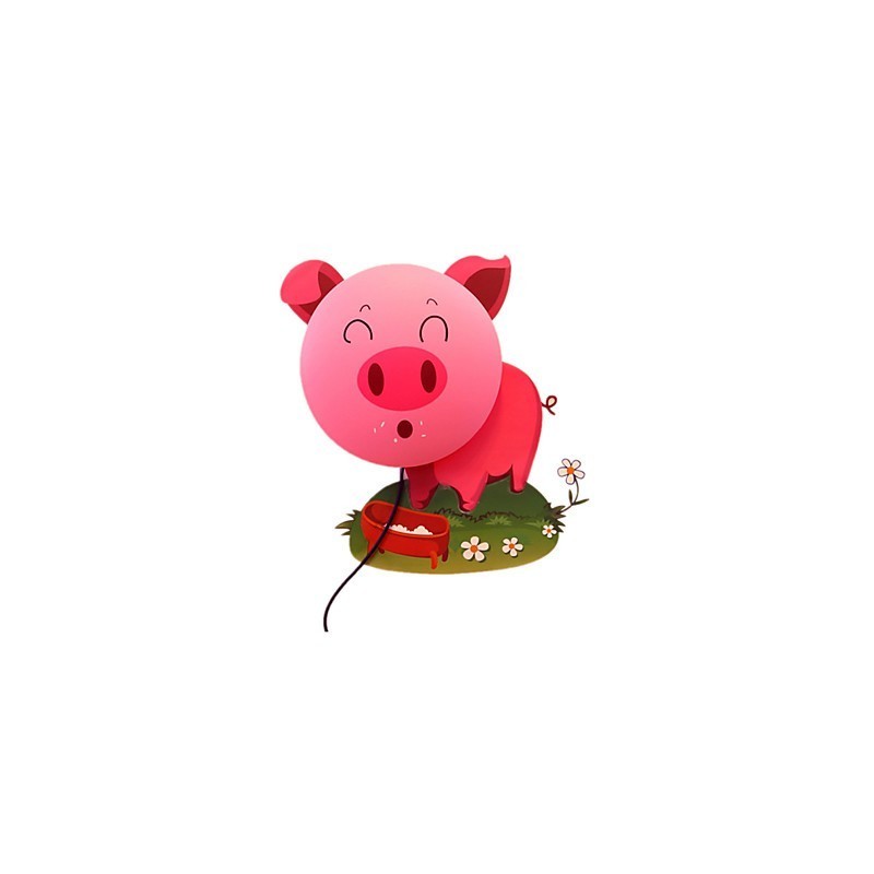Tapete Wandleuchten Blumengesicht DIY Spaß Atmosphäre Nachtlicht Kinder Nachttischlampe Dekoration Rosa Schwein