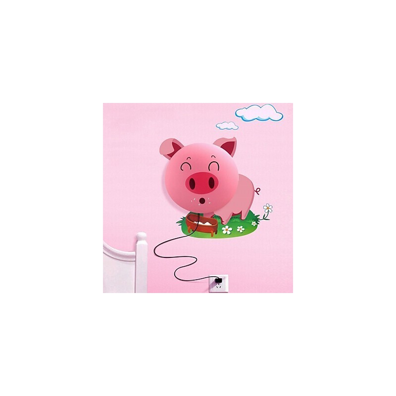 Tapete Wandleuchten Blumengesicht DIY Spaß Atmosphäre Nachtlicht Kinder Nachttischlampe Dekoration Rosa Schwein