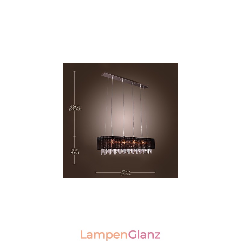 Moderne zeitgenössische Insel Kristall Andere Metall Pendelleuchte