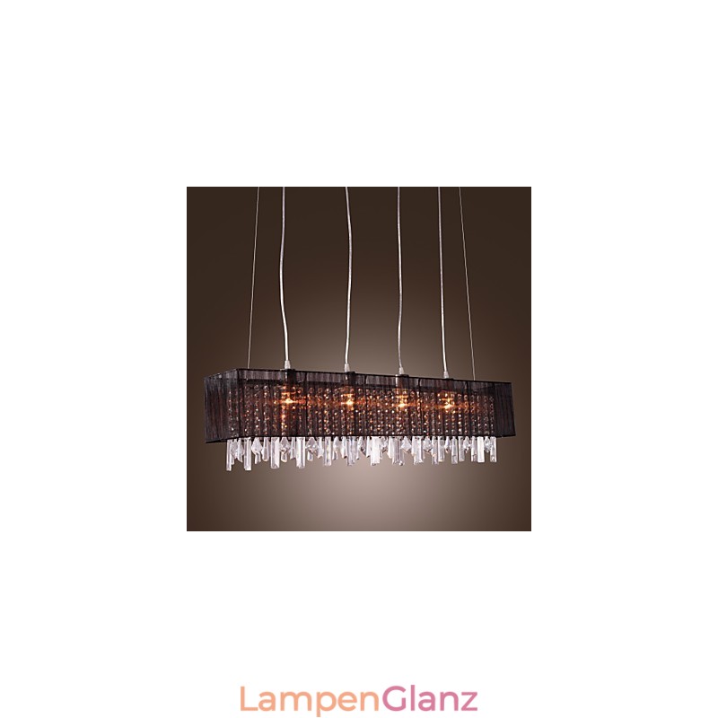 Moderne zeitgenössische Insel Kristall Andere Metall Pendelleuchte