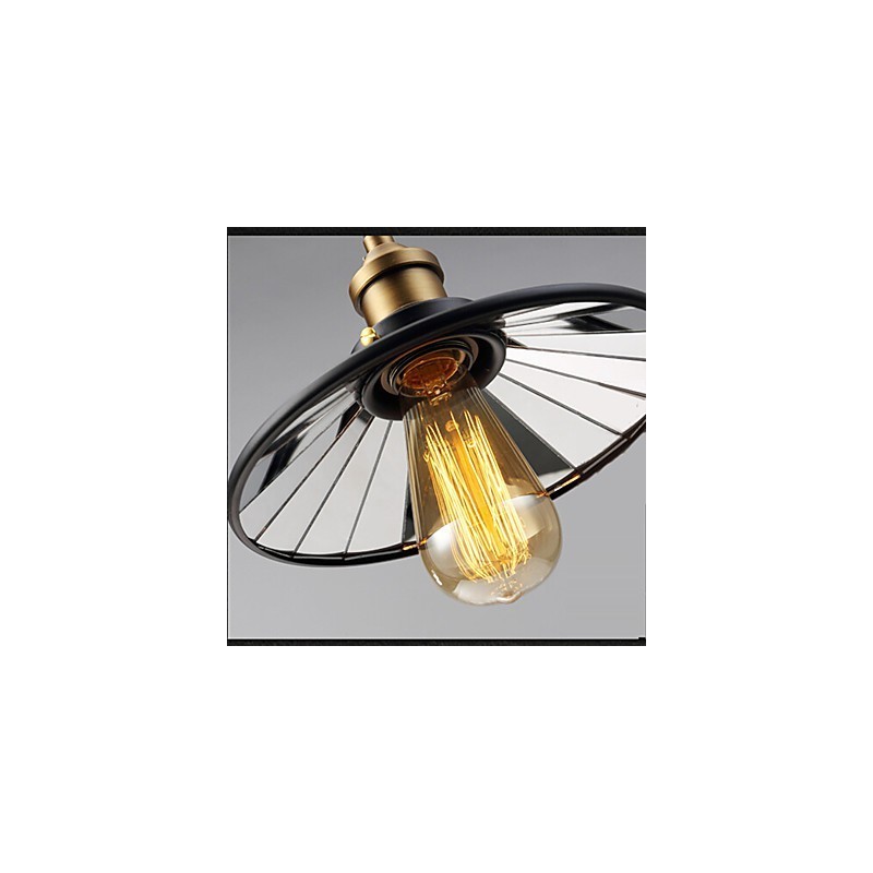 Vintage Pully Pendelleuchte 3 Insel Foyer Metall + Glas im Schirm