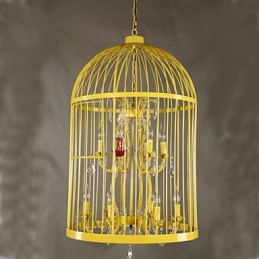 Vintage Eisen Käfig Treppe Lampe Kronleuchter Kristall
