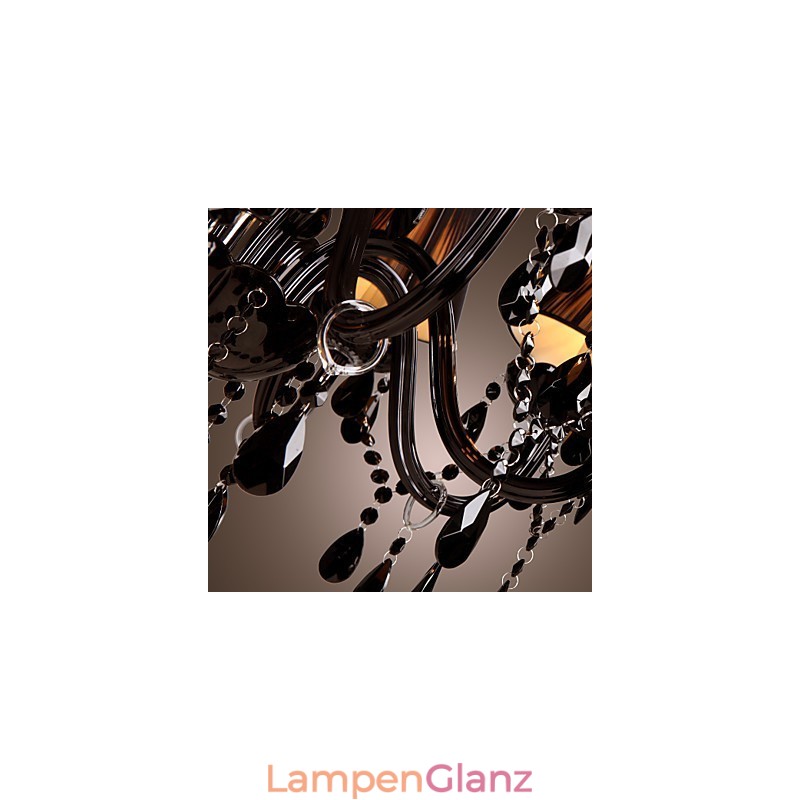 Kronleuchter Luxus Modern Schwarz Kristall Wohnzimmer 8 Lichter