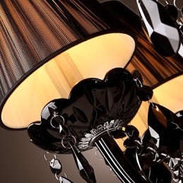 Kronleuchter Luxus Modern Schwarz Kristall Wohnzimmer 8 Lichter