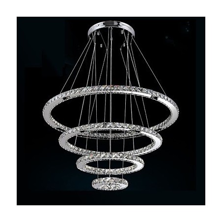 Moderne Pendelleuchte aus klarem Kristall, Deckenleuchter, Lampe mit D100CM + D80CM + D60CM + D40CM Moderne Pendelleuchte aus klarem Kristall, Deckenleuchter, Lampe mit D100CM + D80CM + D60CM + D40CM