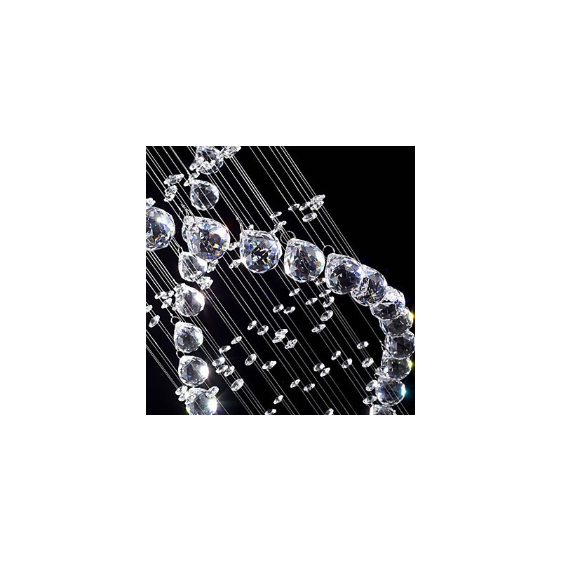 Deckenkristall-Pendelleuchten 13 Lichter Moderne silberne Canpoy Transparente K9-Kristallleuchten