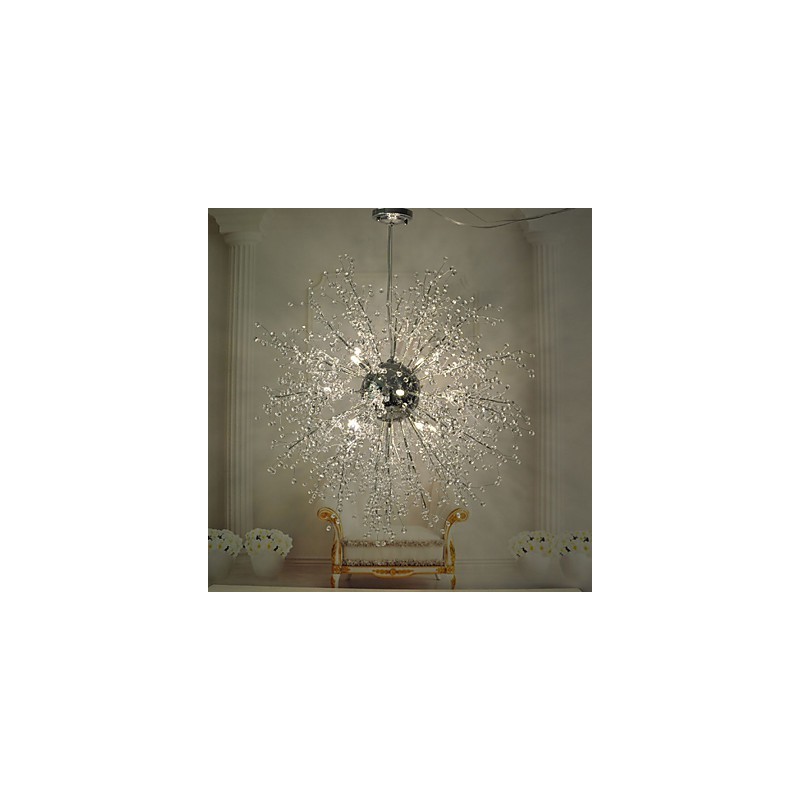 Globe Kristall Chrom Metall Kronleuchter Pendelleuchte