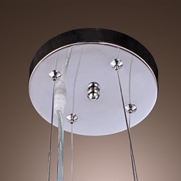 Moderne zeitgenössische Trommel Kristall Galvanisierte Metall Pendelleuchte