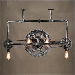 Eisenrohr-Kronleuchter Industrielle Windrad-Hängelampe
