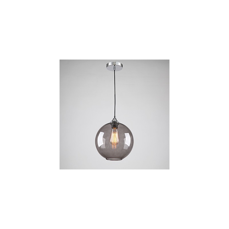 Moderne Glas-Pendelleuchte im runden rauchgrauen Blasen-Design