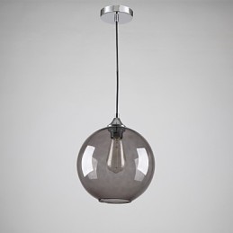 Moderne Glas-Pendelleuchte im runden rauchgrauen Blasen-Design