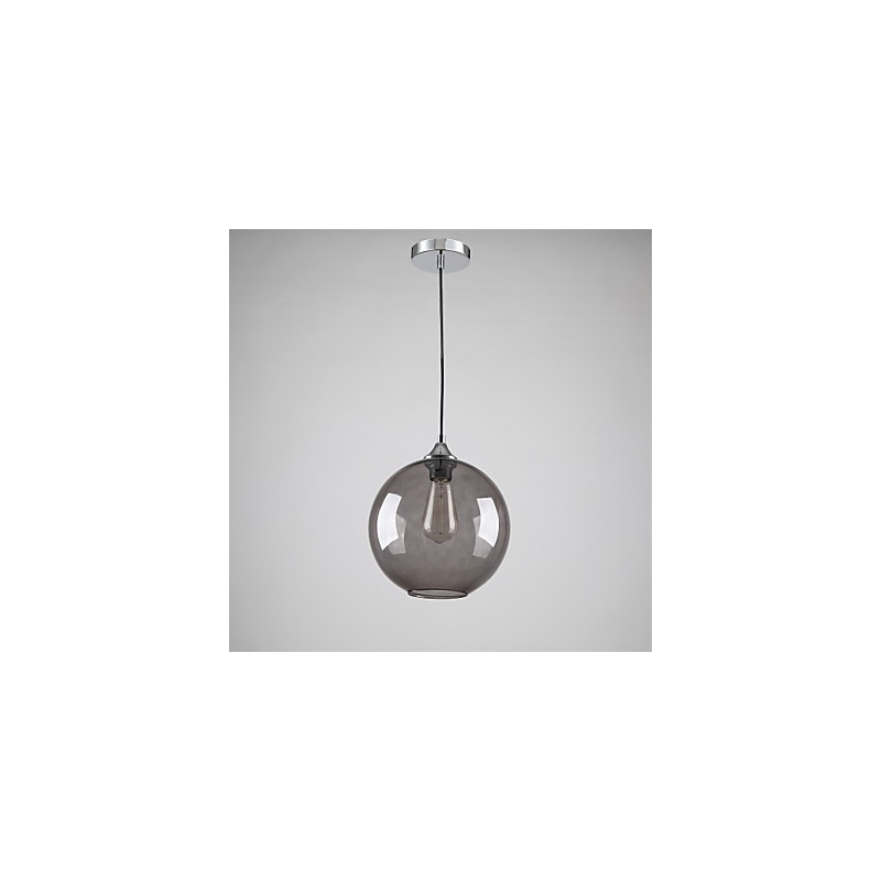 Moderne Glas-Pendelleuchte im runden rauchgrauen Blasen-Design