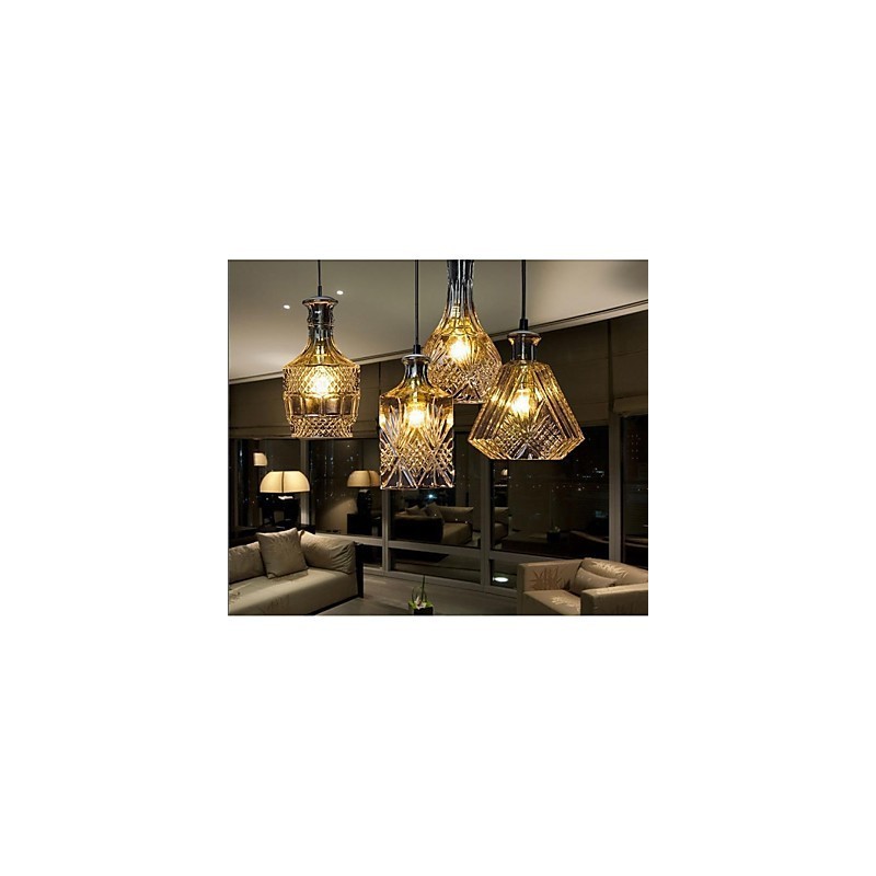 Kristallglaslampe 4 Lichter Schatten Minimalistische Flaschenlichter