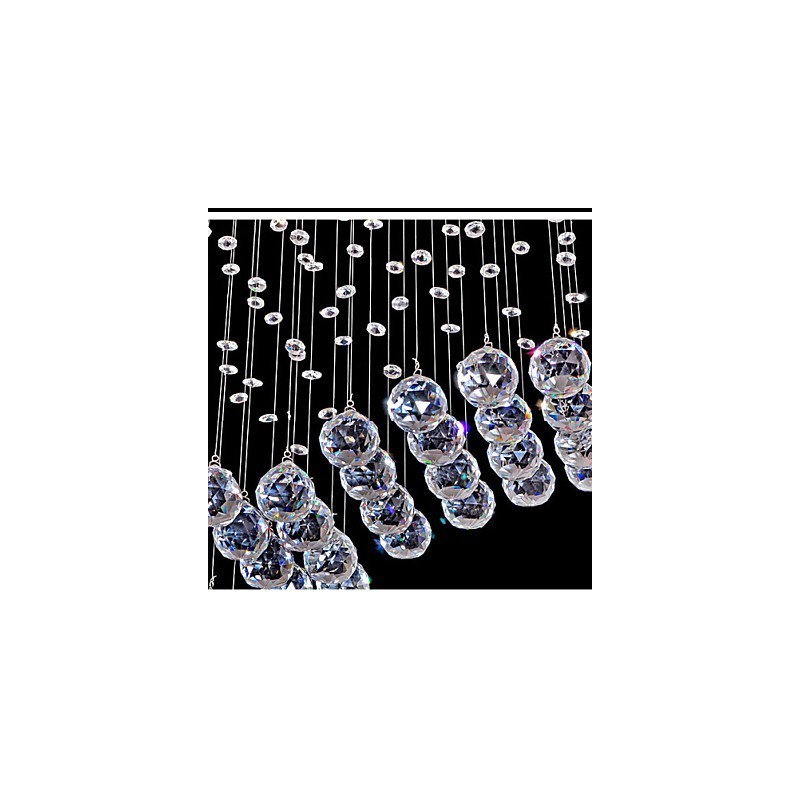 Pendelleuchte 6 Lichter Moderne Silber Canpoy Transparent Crystal Waves Deckenleuchten