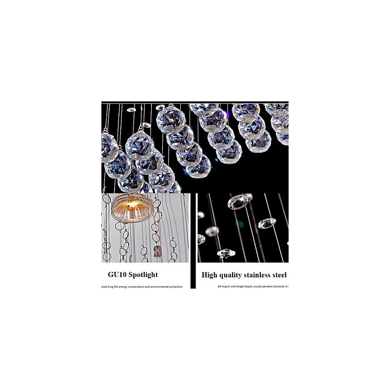 Pendelleuchte 6 Lichter Moderne Silber Canpoy Transparent Crystal Waves Deckenleuchten
