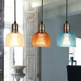 Nordisches kleines Droplight aus Buntglas-Kronleuchter, das alte Wege wiederherstellt