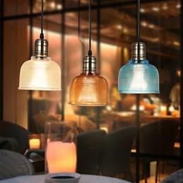 Nordisches kleines Droplight aus Buntglas-Kronleuchter, das alte Wege wiederherstellt
