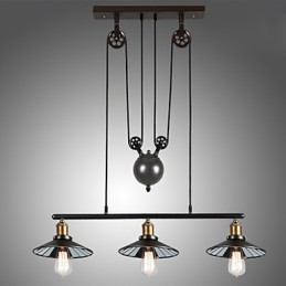 Pendelleuchten Vintage 3 Lichter ST64 Glühbirnen inklusive Up- und Down-System