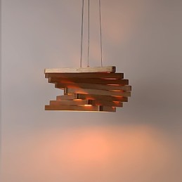 1Traditionelle klassische Landhaus-Mini-Stil Malerei Holz Bambus Pendelleuchte