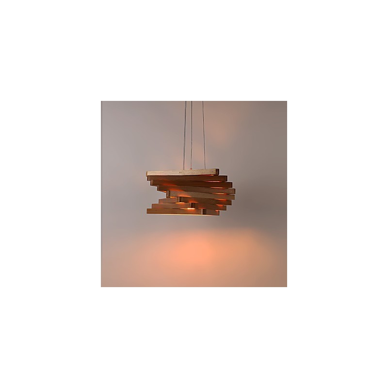 1Traditionelle klassische Landhaus-Mini-Stil Malerei Holz Bambus Pendelleuchte