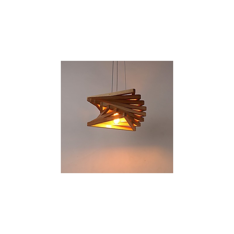 1Traditionelle klassische Landhaus-Mini-Stil Malerei Holz Bambus Pendelleuchte