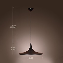 Moderne Pendelleuchte aus Aluminium mit schwarzem Schirm