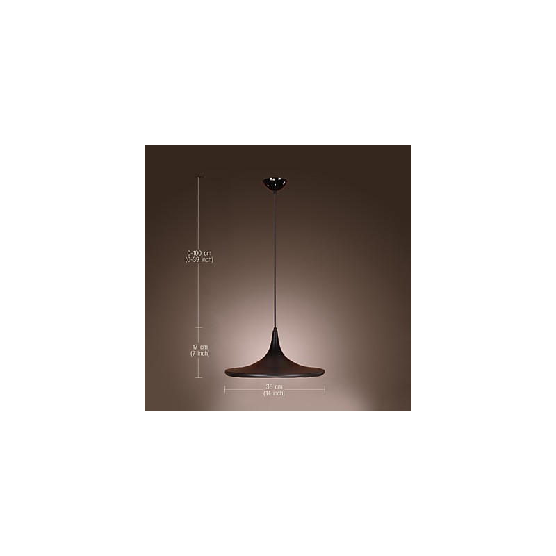 Moderne Pendelleuchte aus Aluminium mit schwarzem Schirm