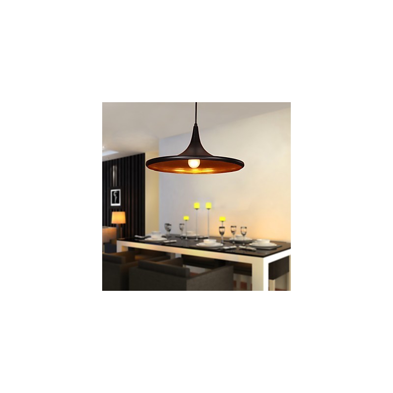 Moderne Pendelleuchte aus Aluminium mit schwarzem Schirm