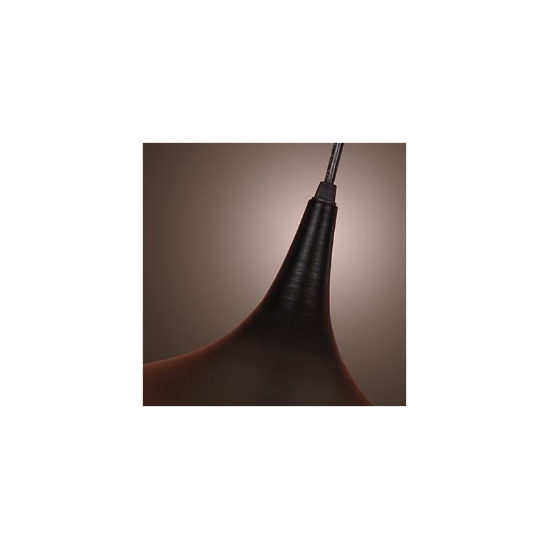 Moderne Pendelleuchte aus Aluminium mit schwarzem Schirm