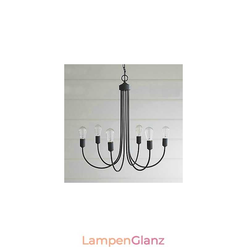 Kronleuchter aus Metall mit ländlicher Malerei