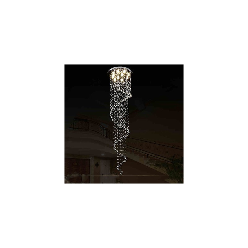 Moderne Kristall Pendelleuchte Kronleuchter Beleuchtung Lampen Leuchten mit Einzelner Spirale D70CM H250CM