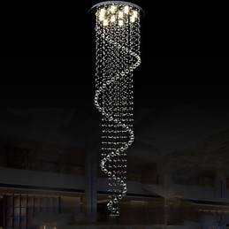 Moderne Kristall Pendelleuchte Kronleuchter Beleuchtung Lampen Leuchten mit Einzelner Spirale D70CM H250CM