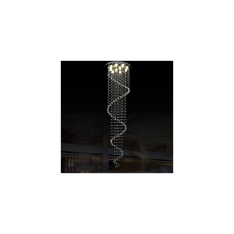 Moderne Kristall Pendelleuchte Kronleuchter Beleuchtung Lampen Leuchten mit Einzelner Spirale D70CM H250CM