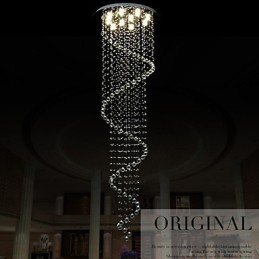 Moderne Kristall Pendelleuchte Kronleuchter Beleuchtung Lampen Leuchten mit Einzelner Spirale D70CM H250CM