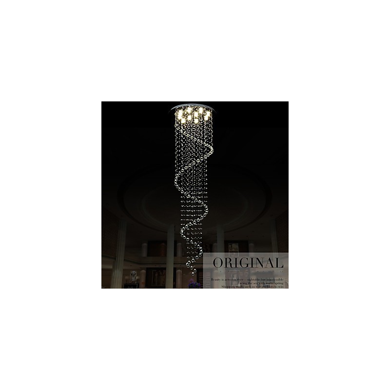 Moderne Kristall Pendelleuchte Kronleuchter Beleuchtung Lampen Leuchten mit Einzelner Spirale D70CM H250CM