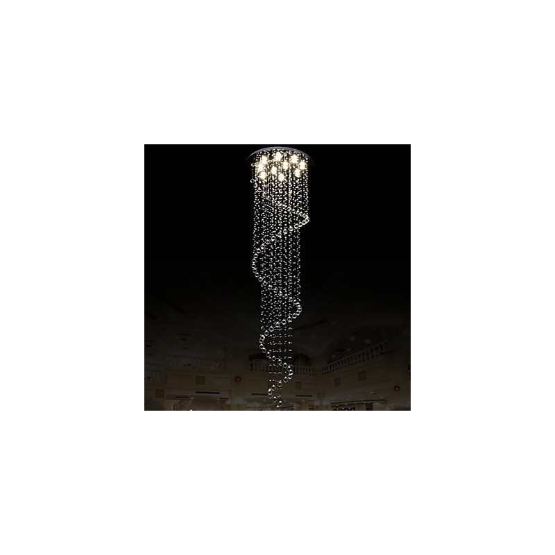Moderne Kristall Pendelleuchte Kronleuchter Beleuchtung Lampen Leuchten mit Einzelner Spirale D70CM H250CM