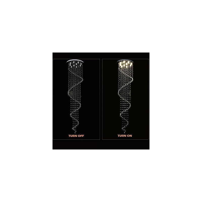 Moderne Kristall Pendelleuchte Kronleuchter Beleuchtung Lampen Leuchten mit Einzelner Spirale D70CM H250CM