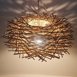 Moderne ländliche Cany Art gewebte Rattan-Einzelkopf-Hängelampe