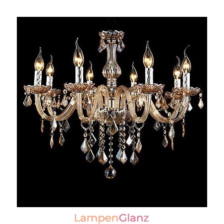 Luxuriöser Kristall-Kerzenleuchter, Bernsteinkristall