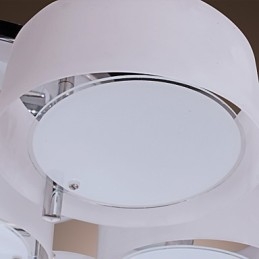 Moderne zeitgenössische Chrom Metall Kronleuchter Unterputz